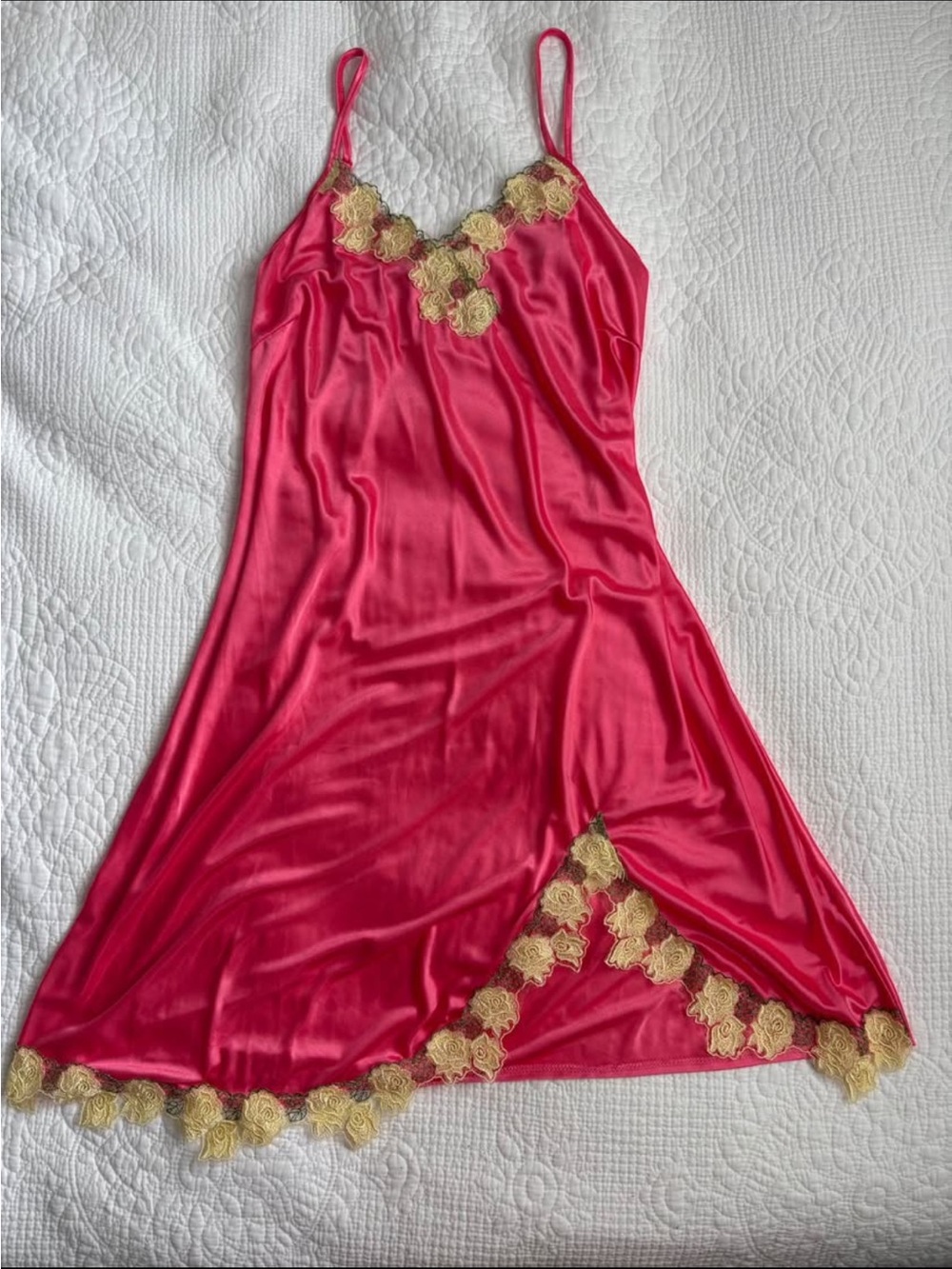 Vintage Pink Floral Slip Mini Dress